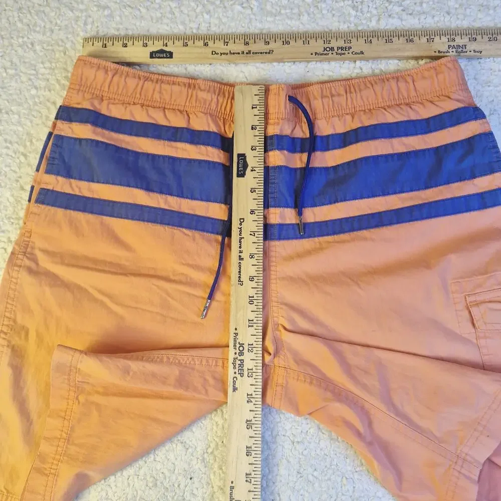Vtg Polo Ralph Lauren Mens M Swim Trunks Board Shorts R + L NYC Orange Striped